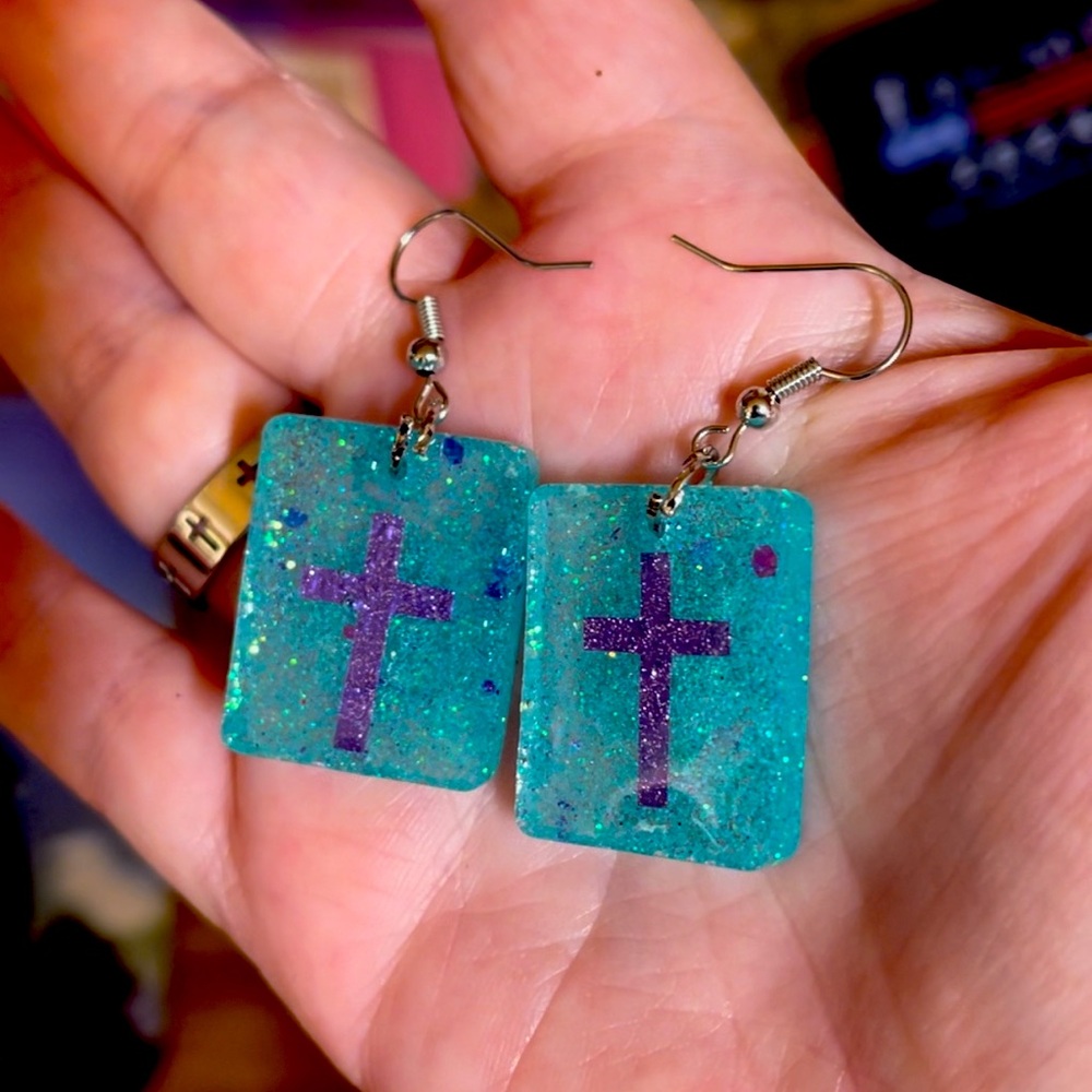 Glitter Epoxy Earrings